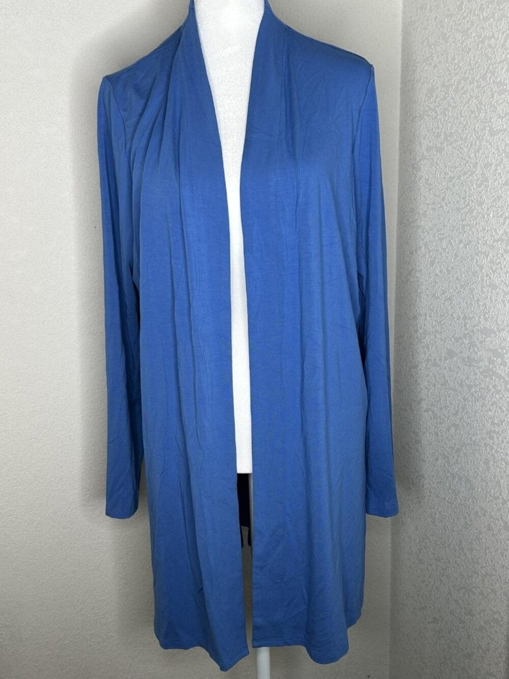 J Jill Cardigan Womens M Blue Opal Wearever Open Front Jersey Knit Lightweight